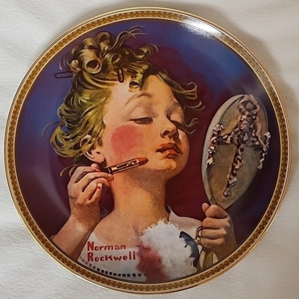 Knowles Norman Rockwells Rediscovered Women Plate Gold RARE Limited Edition